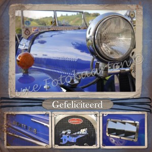 Gefeliciteerd Heren - blauwe auto