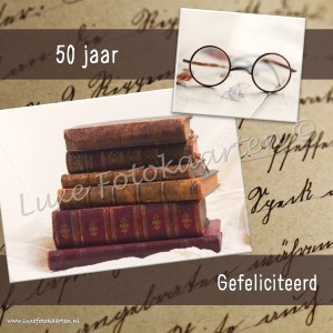 Gefeliciteerd Leeftijd - 50 jaar boeken en bril