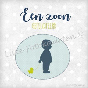 Geboorte zoon - silhouet jongen