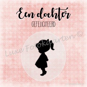 Geboorte dochter - silouet meisje
