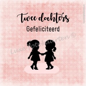 Geboorte Tweeling - 2 dochters silhouet