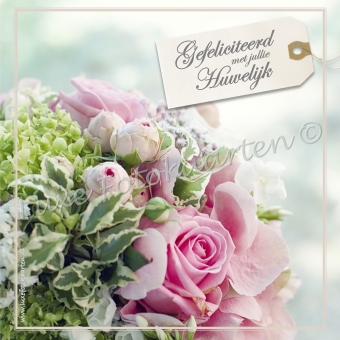 Huwelijk - boeket met label