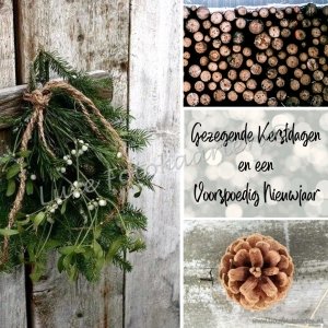 Gezegende Kerst - Stapel hout